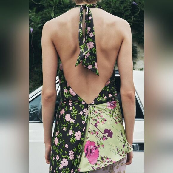 NWT 100% SILK PRINTED DRESS LIMITED EDITION zara - Picture 4 of 13